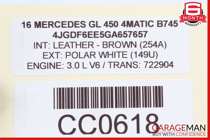12-19 Mercedes X166 GL450 GLE43 AMG Front Left Door Window Regulator Motor Unit