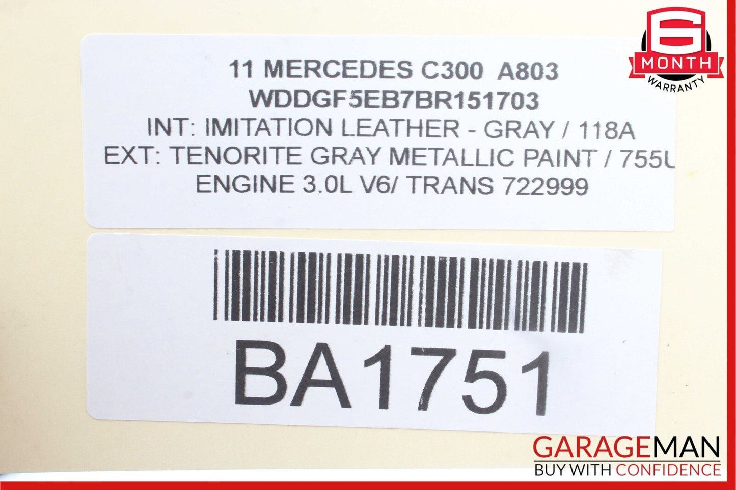 08-14 Mercedes W204 C250 C300 Front Right RWD Suspension Lower Control Arm