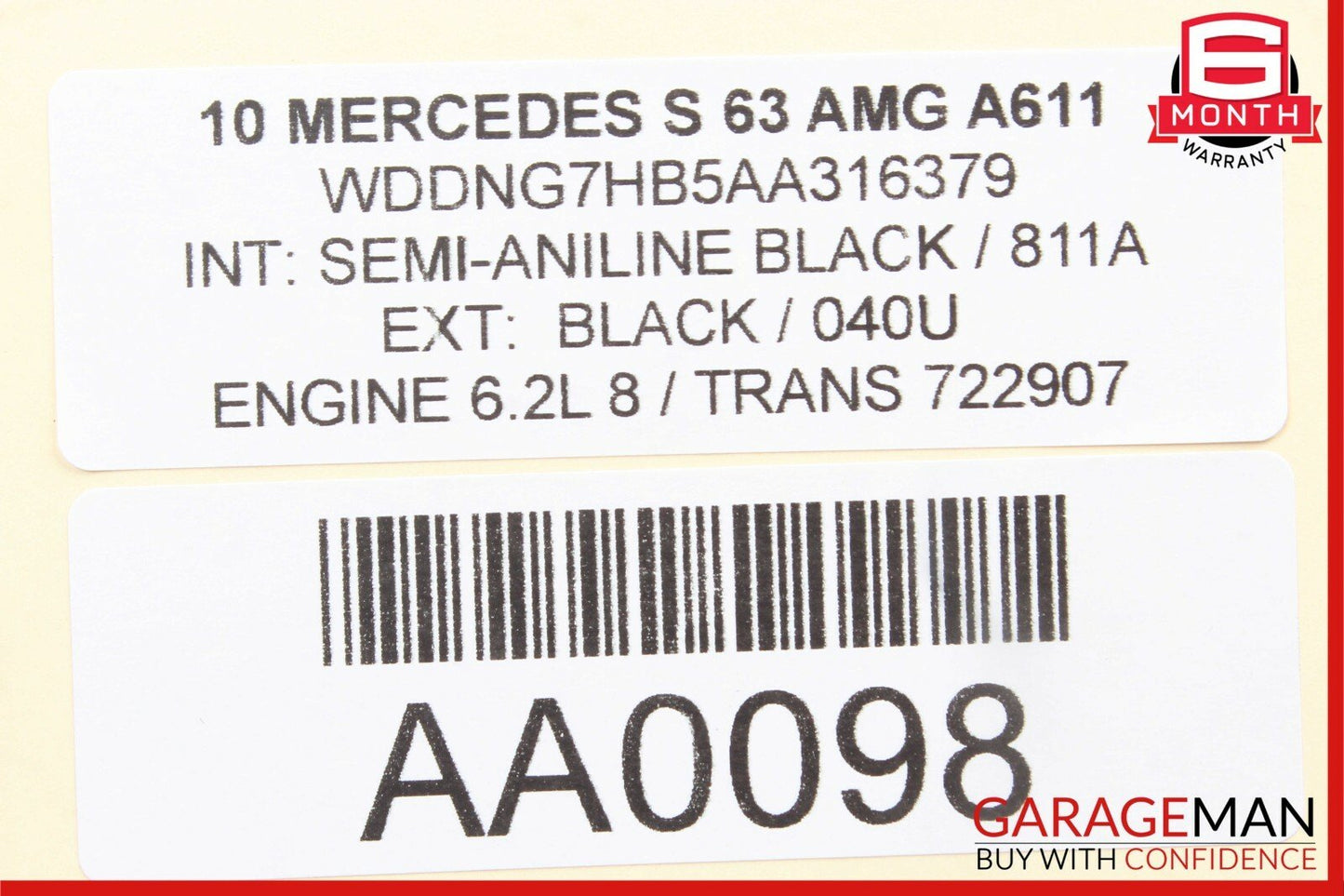 07-13 Mercedes W221 S450 S550 S63 AMG Rear Right Window Regulator Motor Unit