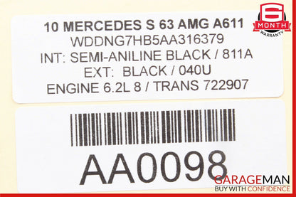 07-13 Mercedes W221 S450 S550 S63 AMG Rear Right Window Regulator Motor Unit