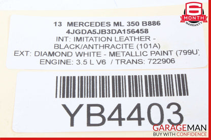 08-15 Mercedes W166 ML350 GLK350 C300 Right Side Exterior Door Handle OEM