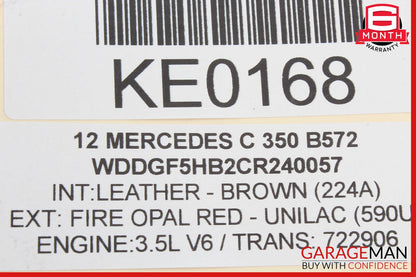 08-14 Mercedes W204 C300 C250 C350 Rear Left Side Seat Side Bolster OEM