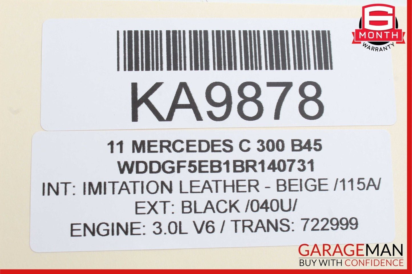 08-15 Mercedes C300 GLK350 Front / Rear Right Side Exterior Door Handle Black