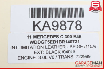 08-15 Mercedes C300 GLK350 Front / Rear Right Side Exterior Door Handle Black