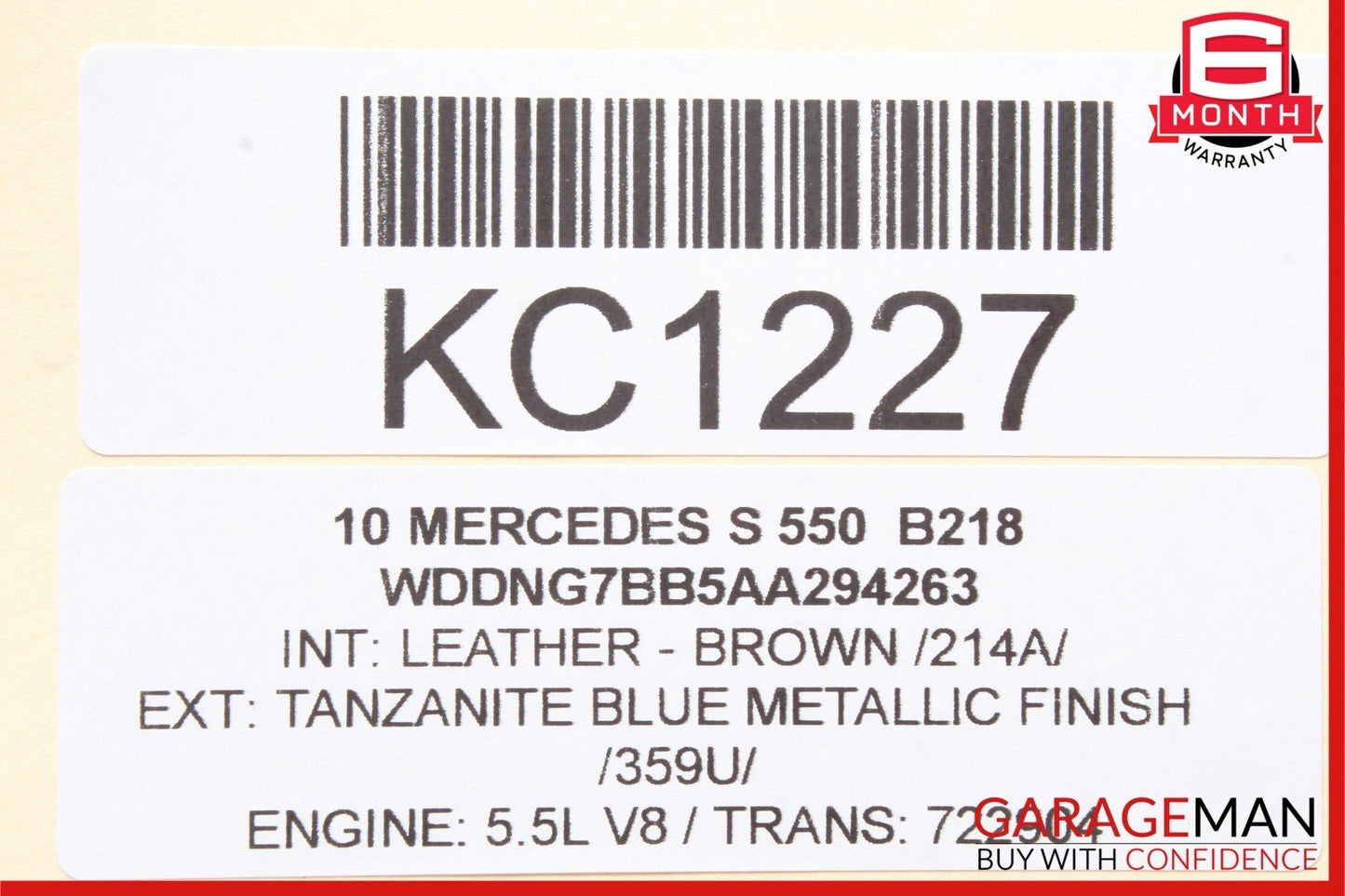 07-14 Mercedes W221 S550 CL550 Dynamic Seats Seat Pressure Vacuum Tank OEM