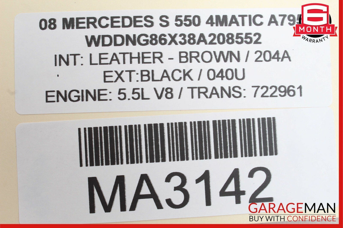07-09 Mercedes W221 S550 S600 Front Left Driver Side Foglight Fog Light Lamp OEM