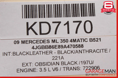 06-13 Mercedes W164 ML350 GL450 Front Left Door Window Regulator Motor Unit