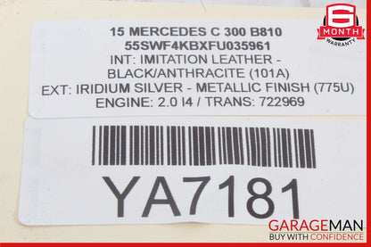 15-18 Mercedes W205 C300 C400 Center Dashboard Hazard Control Switch w/ Clock