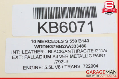 07-13 Mercedes W221 S550 Front Right Passenger Exterior Door Handle Keyless Go