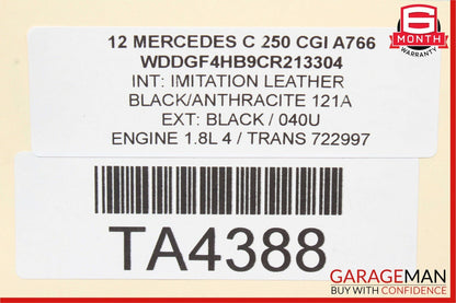08-14 Mercedes W204 C250 AMG Sport Sedan Left Side Rocker Skirt Panel Black