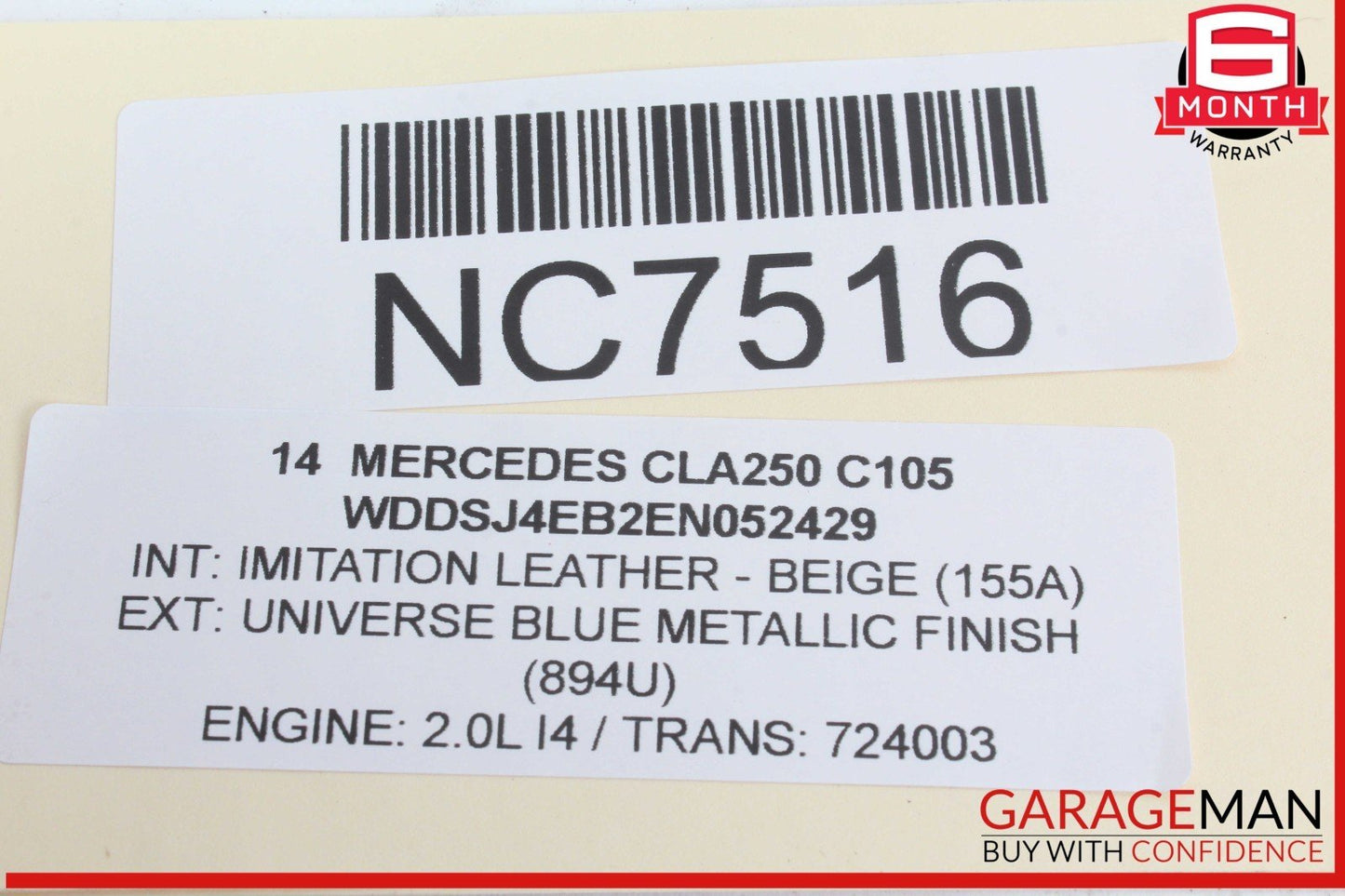 14-19 Mercedes W117 CLA250 CLA200 Left Driver Side Door Rear View Mirror OEM