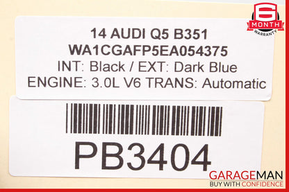 09-17 Audi Q5 Rear Left Exterior Door Shell Frame Panel OEM