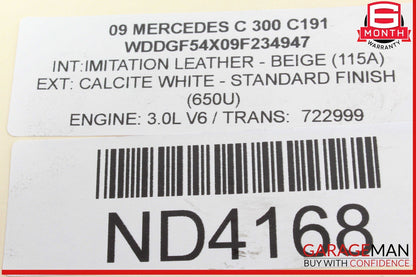 06-11 Mercedes W204 C300 Engine Motor Brake Vacuum Pump 2722300565 OEM