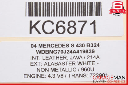 00-06 Mercedes W220 S430 S55 AMG Window Regulator Front Right Passenger Side OEM