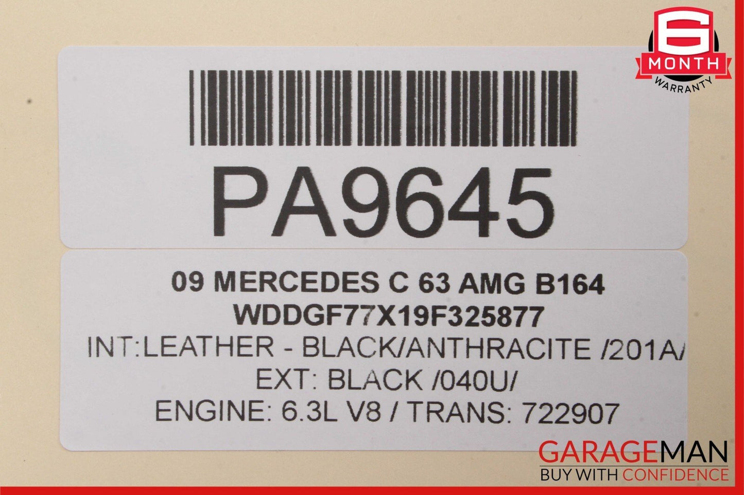 08-14 Mercedes W204 C63 AMG Rear Right Side Interior Door Panel Trim Cover OEM