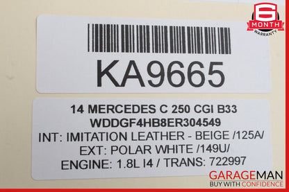 08-17 Mercedes C300 E350 Center Console Ashtray Ash Tray Compartment OEM
