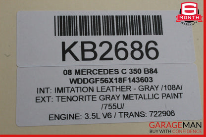 08-16 Mercedes C350 E350 GLK350 Rear Right Door Window Regulator Motor Unit OEM