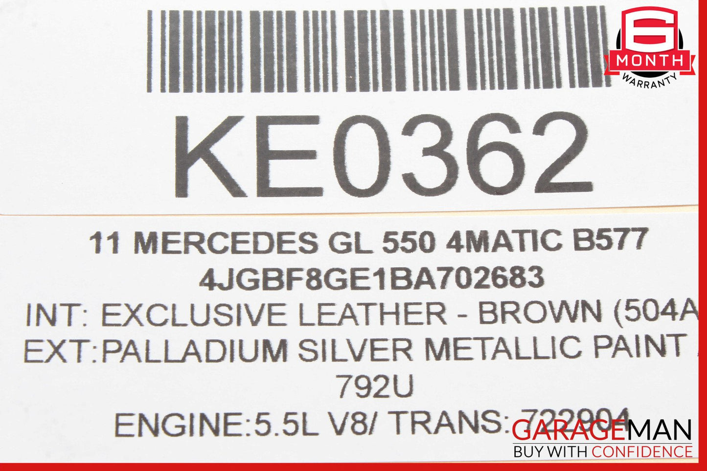 06-12 Mercedes X164 GL450 4MATIC Rear Windshield Glass Wiper Motor OEM