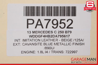 08-14 Mercedes W204 C300 C350 C250 Front Left Side Top Upper Seat Cushion Beige