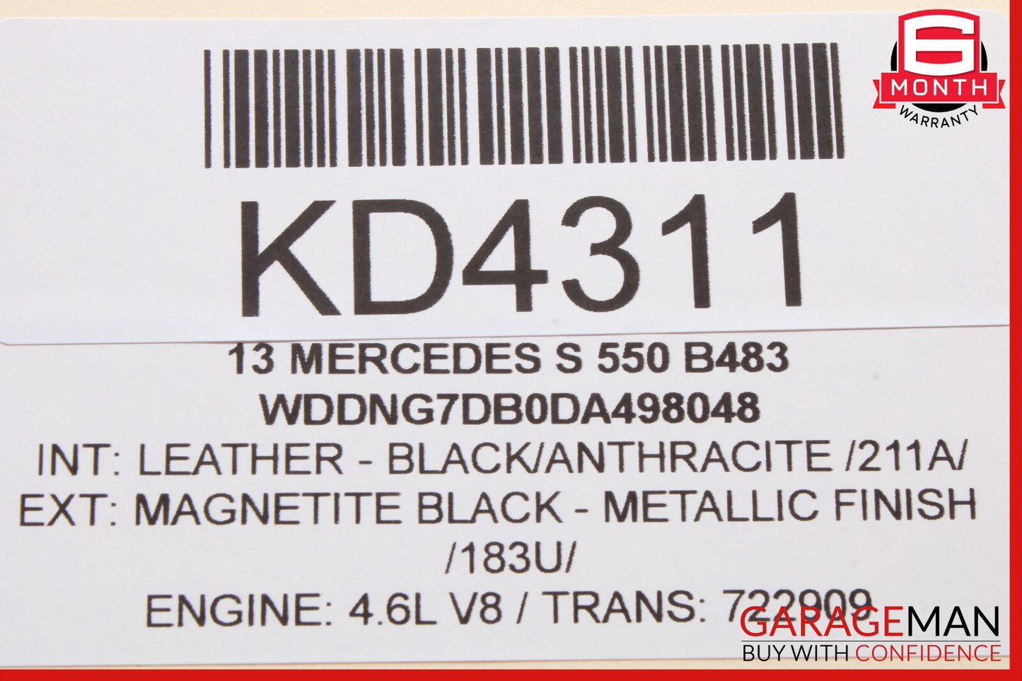 07-13 Mercedes W221 S550 Front Left Door Control Module 2219006204 OEM