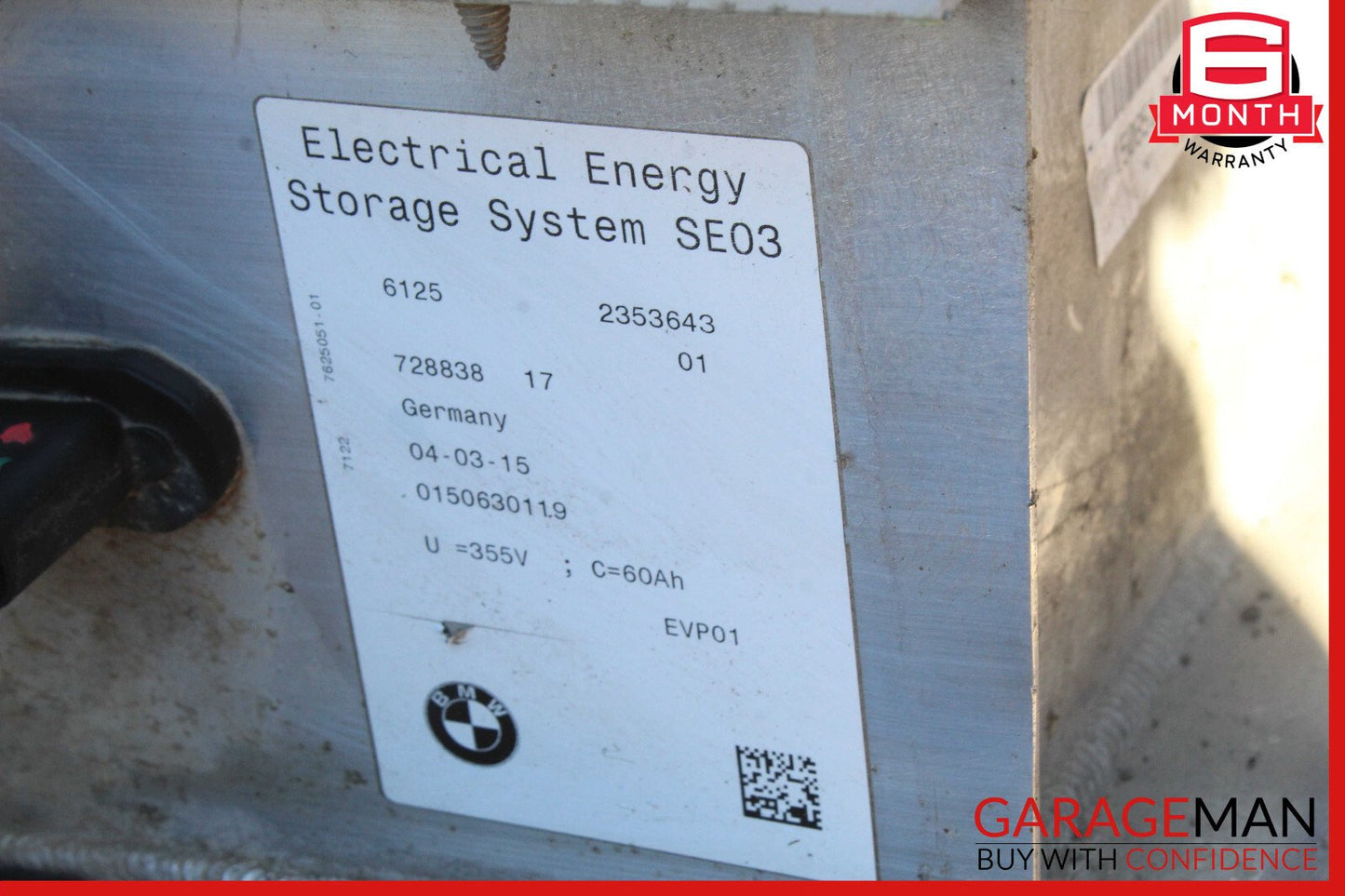 14-17 BMW i3 I01 Hybrid Engine High Voltage Battery 60Ah 728838 OEM