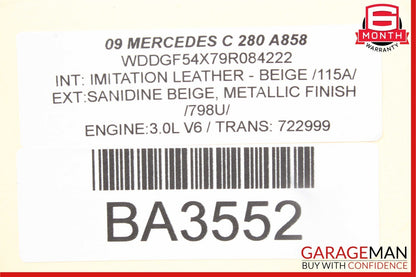 08-11 Mercedes W204 C300 C350 C63 AMG Rear Right Side Door Control Module Unit