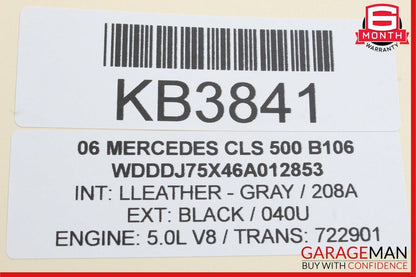 06-11 Mercedes W219 CLS500 CLS55 AMG Interior Rear View Mirror Gray OEM