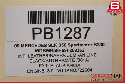 05-11 Mercedes R171 SLK350 SLK300 Front Right Interior Door Panel Cover Black