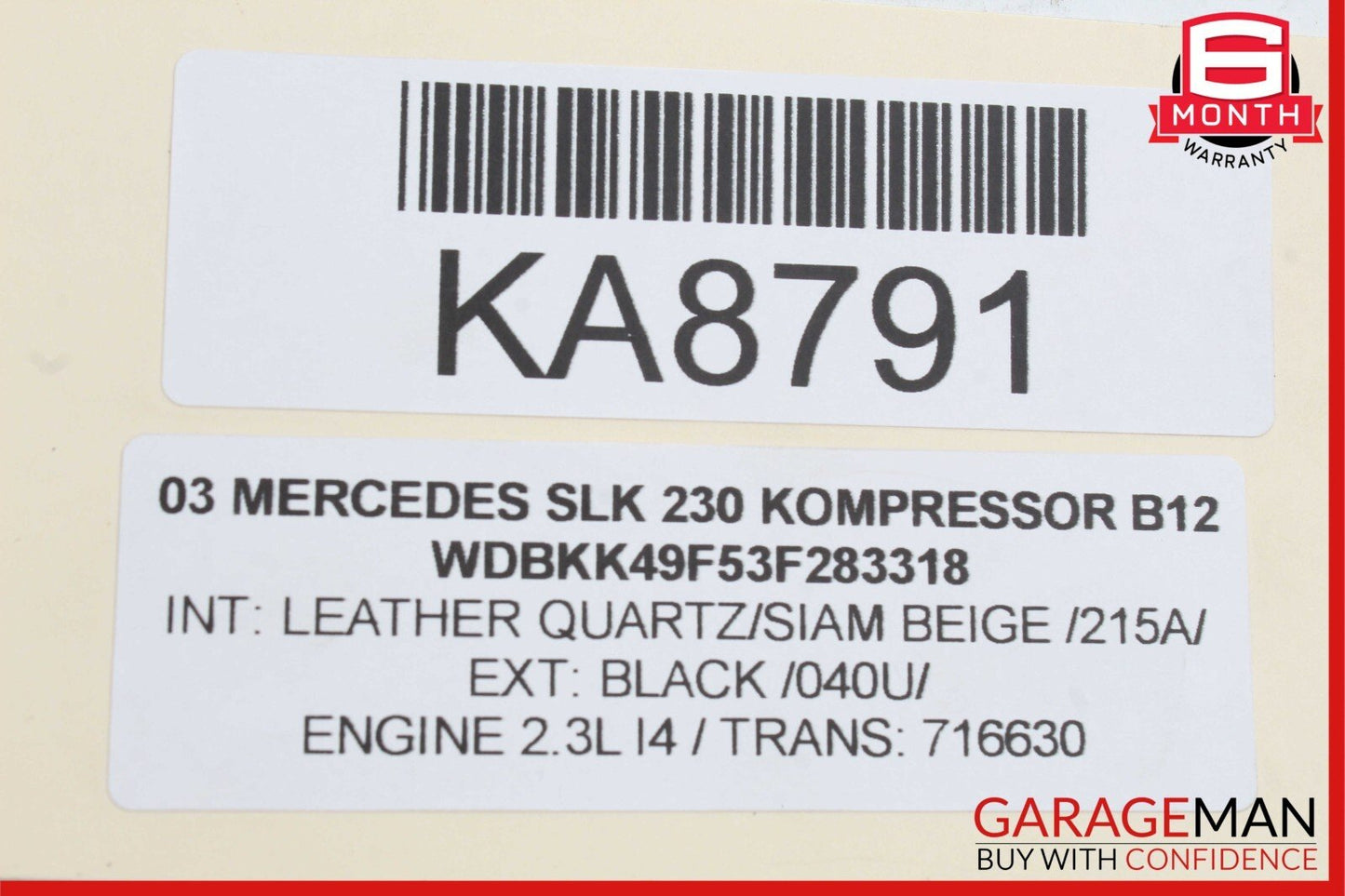 01-04 Mercedes R170 SLK230 Kompressor Power Steering Gear Box Gearbox Assembly
