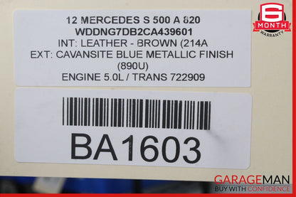 07-13 Mercedes W221 S500 Rear Left Driver Side Door Lock Latch Actuator OEM