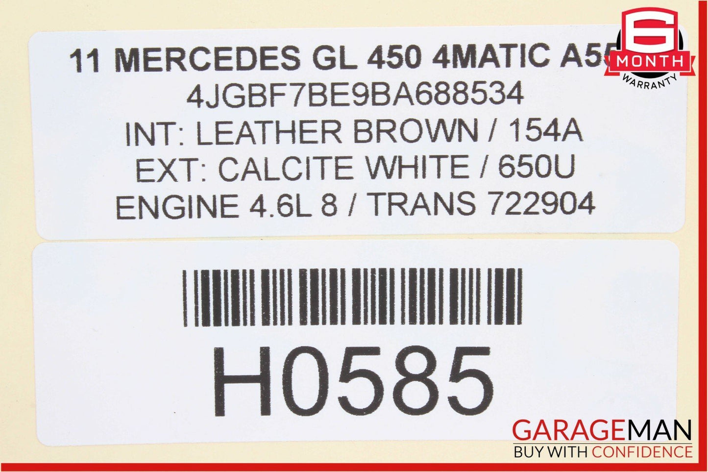 07-12 Mercedes X164 GL450 GL350 Trunk Lid Tailgate Hatch Handle 1647400993 OEM