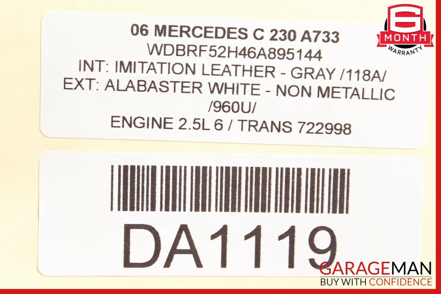01-07 Mercedes W203 C230 C240 Door Speaker Rear Left & Right 2038201502 OEM