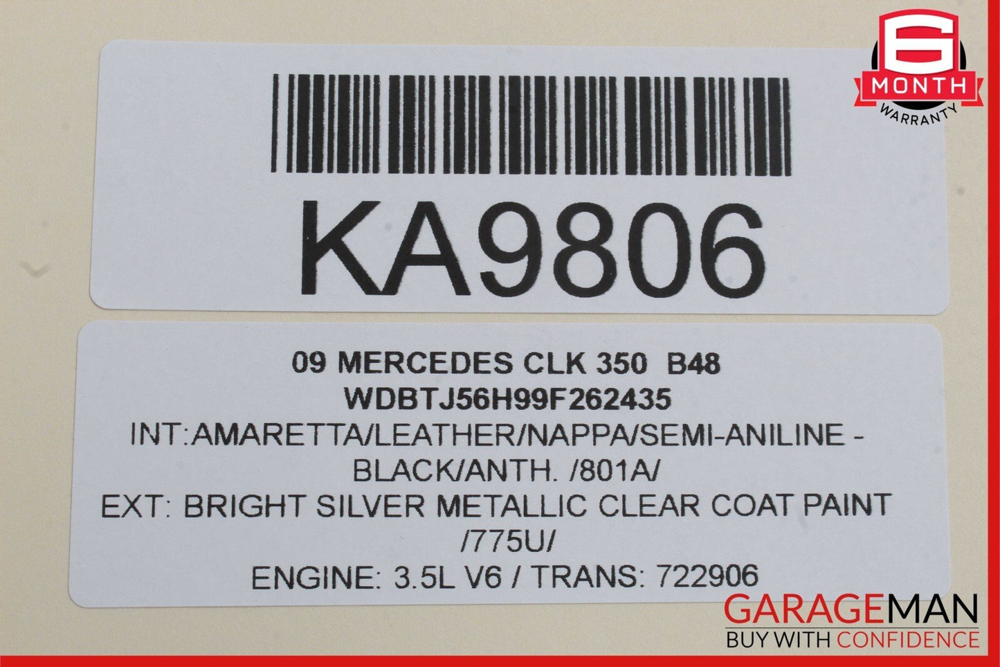 03-09 Mercedes W209 CLK320 CLK350 Front Left Side Exterior Door Handle Silver