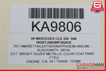 03-09 Mercedes W209 CLK320 CLK350 Front Left Side Exterior Door Handle Silver