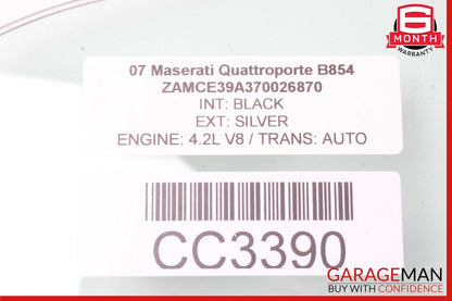03-13 Maserati Quattroporte M139 Rear Right Side Door Window Glass OEM