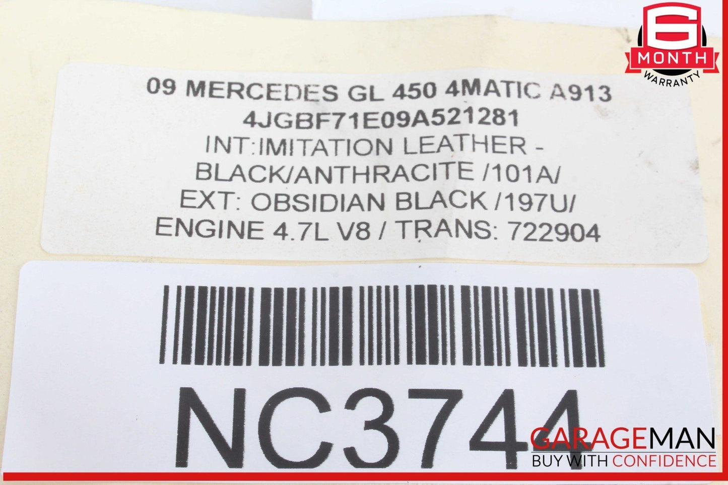06-13 Mercedes X164 GL450 4MATIC Front Overhead Dome Light Lamp Gray OEM