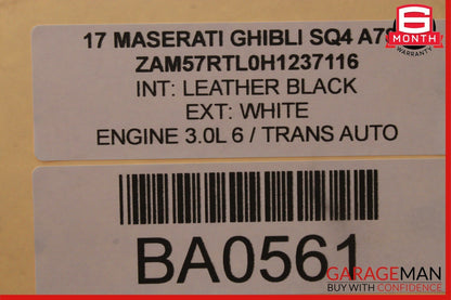 14-17 Maserati Ghibli Front Right Passenger Side Kick Panel Scuff Trim Cover OEM