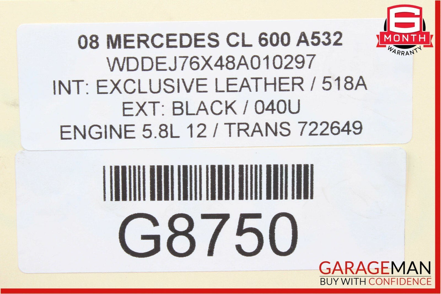 07-13 Mercedes W216 CL600 S600 M275 Engine Wire Wiring Harness 2751503233 OEM