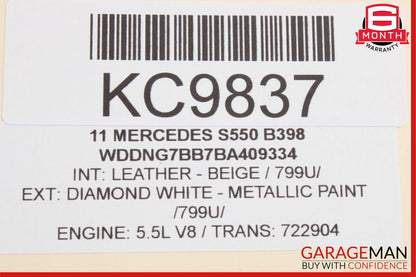 07-14 Mercedes W221 S550 Front Right Door Lock Latch Actuator Keyless Go OEM