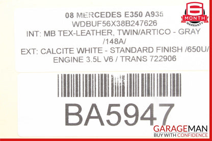 03-09 Mercedes W211 E350 E500 Front Right Side Exterior Door Handle White OEM