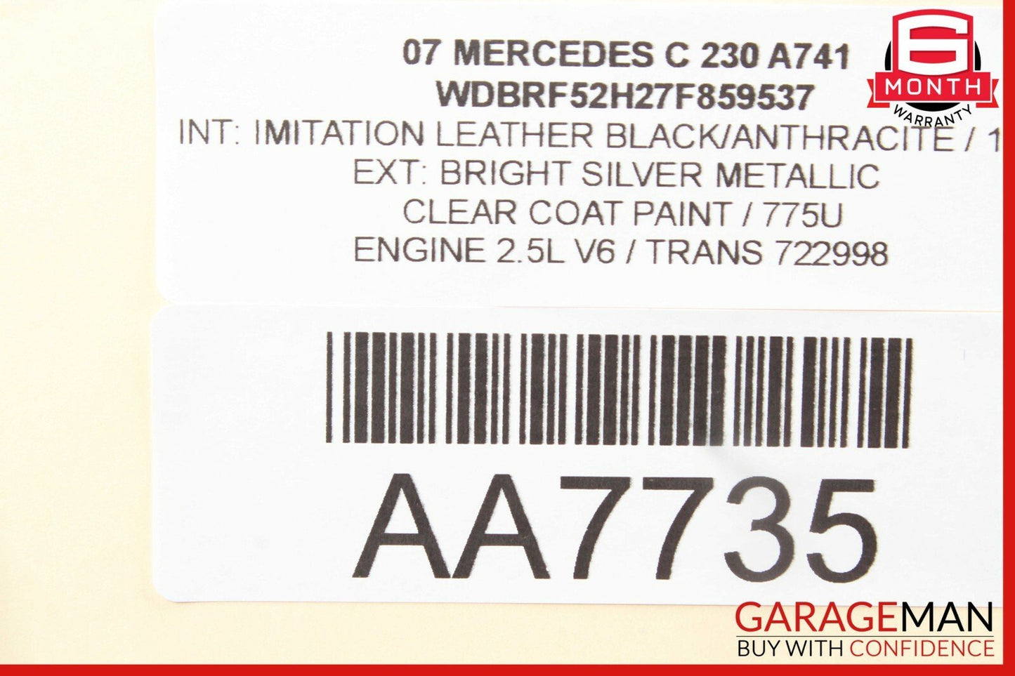 01-07 Mercedes W203 C230 C240 C320 Rear Right Door Control Module 2038202285 OEM