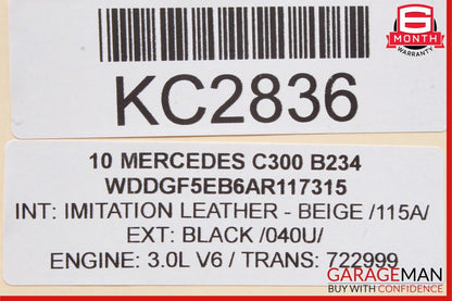 08-11 Mercedes W204 C300 C250 Interior Rear View Mirror Black 2048100517 OEM