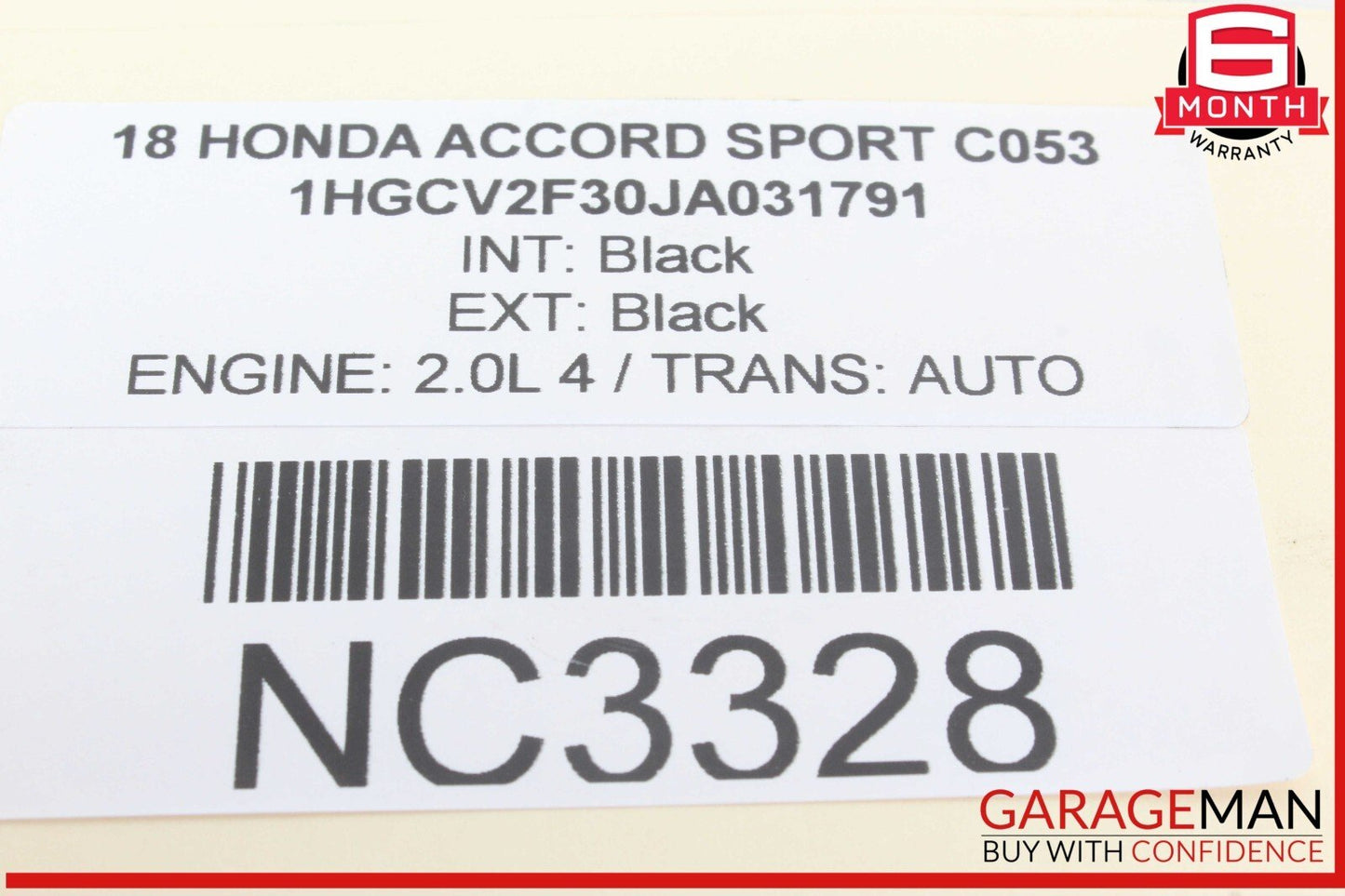 18-22 Honda Accord Sport Front Right Passenger Side Window Regulator w/ Motor