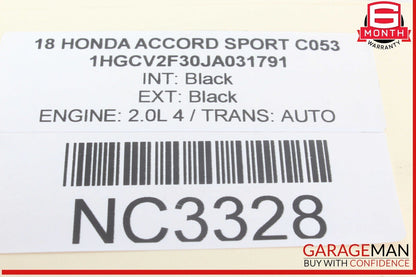 18-22 Honda Accord Sport Front Right Passenger Side Window Regulator w/ Motor