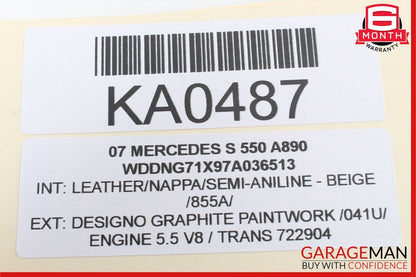 07-14 Mercedes S550 S350 CL550 Rear Trunk Lid Lock Open Unlock Release Handle