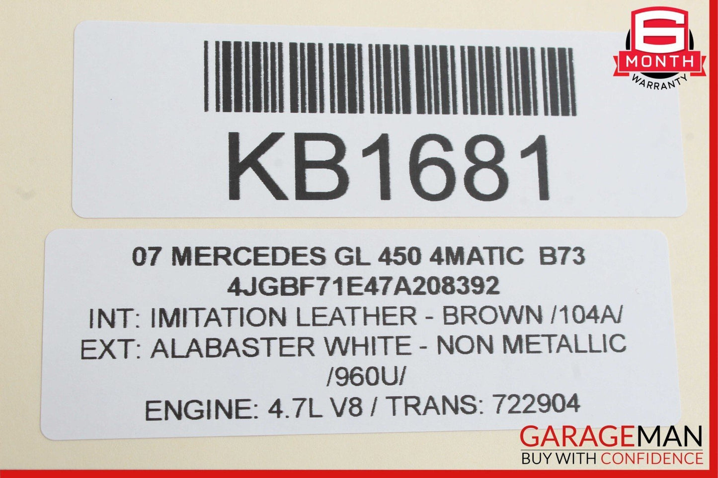 06-13 Mercedes X164 GL450 R350 Rear Window Windshield Glass Wiper Motor Unit OEM