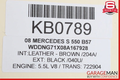 07-09 Mercedes W221 S450 S550 Front Dash Dashboard Center Trim Bezel Cover Wood