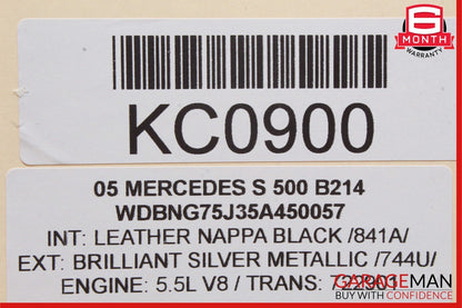 00-06 Mercedes W220 S500 S350 Rear Right Side Door Window Regulator Motor Unit