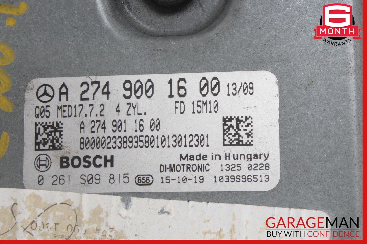 15-20 Mercedes W205 C300 GLC350e E300 M274 2.0L ECU ECM Engine Control Module