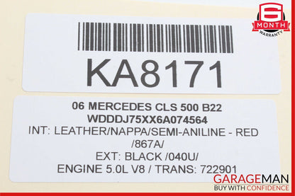 06-11 Mercedes W219 CLS500 Front Right or Left Seat Headrest Head Rest Red OEM